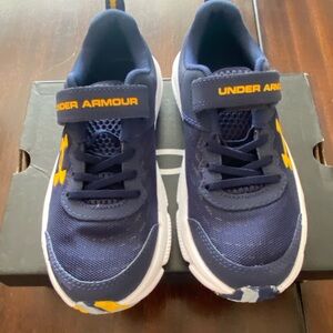 Under Armour Kids' Navy and Yellow Sneakers